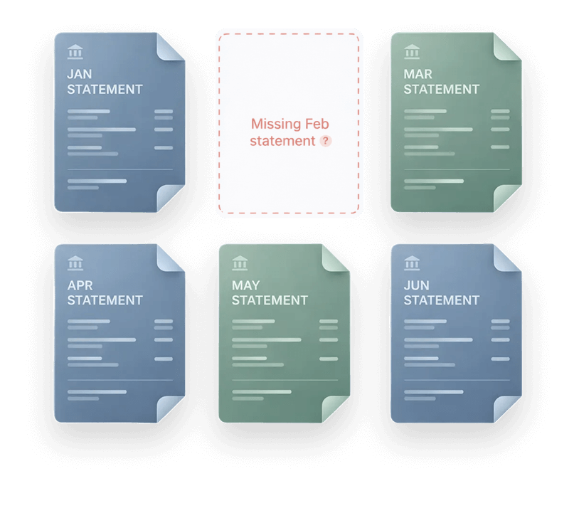 documents showing missing file